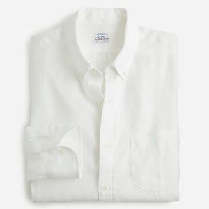 NWT J Crew White Linen Button Down Shirt